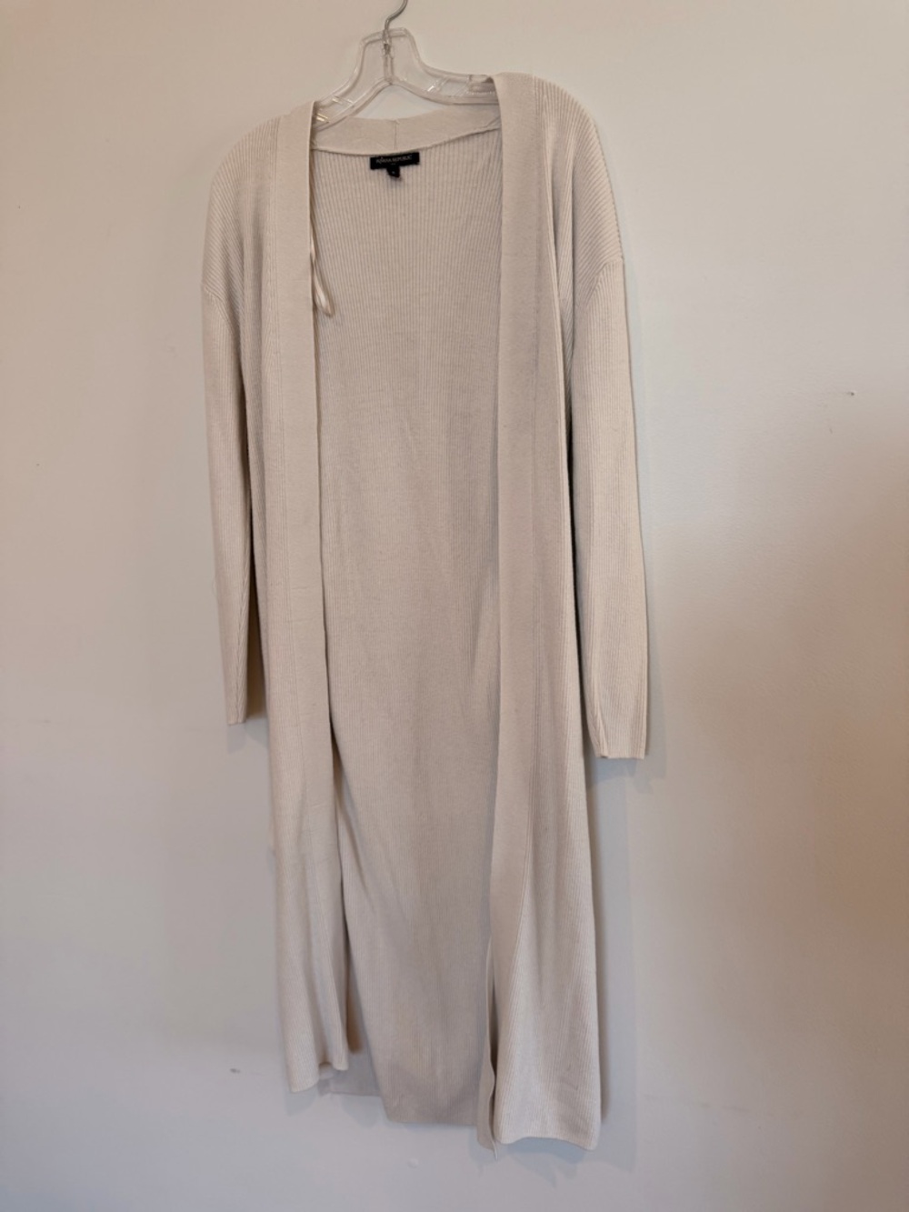 Banana Republic Cream Open-Front Longline Cardigan